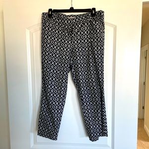 Blue and white ankle dress pants, size 8